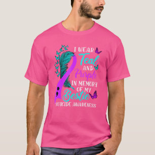 Camiseta Usa púrpura Verde azulado en memoria de mi suicidi