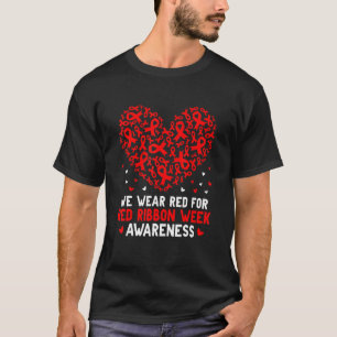 Camiseta Usa Rojo Para La Semana De La Cinta Roja Medicamen