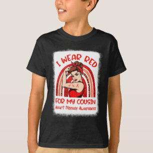 Camiseta Usa Rojo Para Mi Primo Enfermedad Cardíaca Concien
