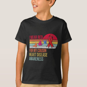 Camiseta Usa Rojo Para Mi Primo Enfermedad Cardíaca Sensibi