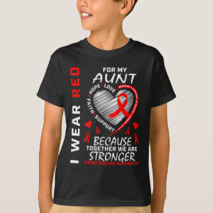 Camiseta Usa Rojo Para Mi Tía Enfermedad Cardíaca Sensibili