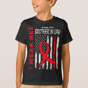 Camiseta Usa Rojo Por La Enfermedad Cardíaca De Mi Cuñado