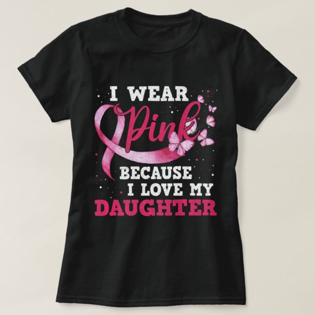 Camiseta Usa Rosa Amo A Mi Hija El Cáncer De Mama Awarene (Diseño del anverso)