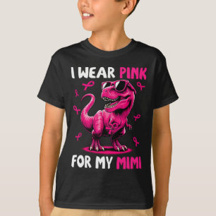 Camiseta Usa Rosa Para Mi Cáncer De Mama De Dinosaurio Mimi