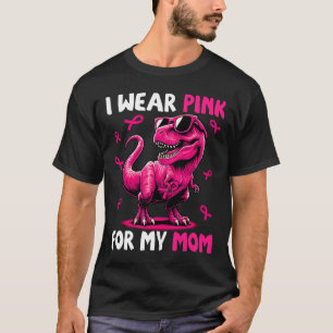 Camiseta Usa Rosa Para Mi Mamá Cáncer De Mama De Dinosaurio