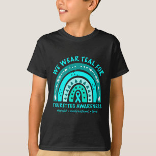 Camiseta Usa Síndrome De Tourette Verde azulado Conciencia 