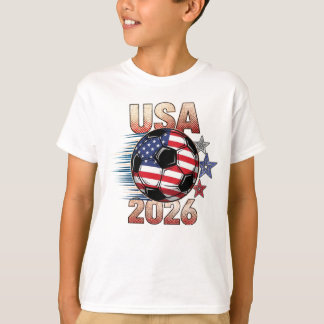 Camiseta USA Soccer with Red White Blue Stars 2026 for Kids