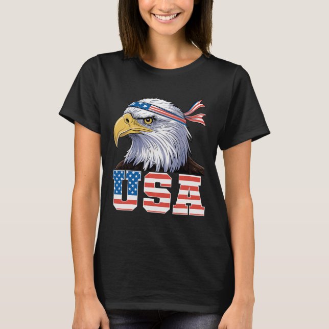 Camiseta Usa T Shirt American Flag Men Women Kids Eagle Pat (Anverso)