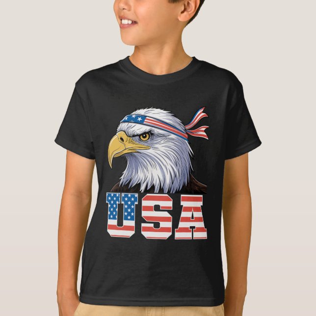 Camiseta Usa T Shirt American Flag Men Women Kids Eagle Pat (Anverso)