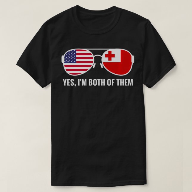 Camiseta USA Tonga Flag Sunglasses Tongan Americans asperge (Diseño del anverso)