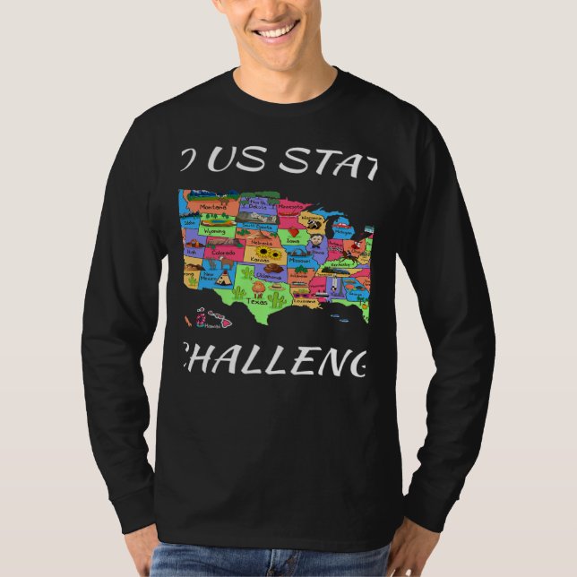 Camiseta USA Travel Visit 50 States Map (Anverso)