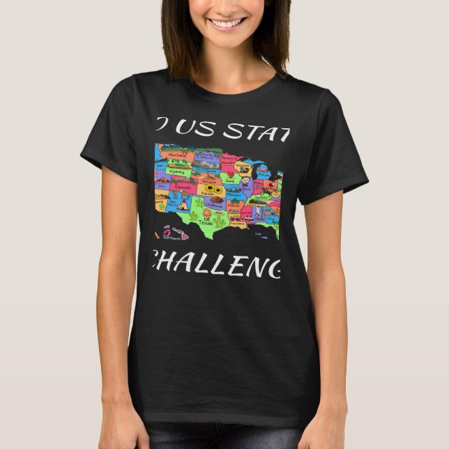 Camiseta USA Travel Visit 50 States Map (Anverso)