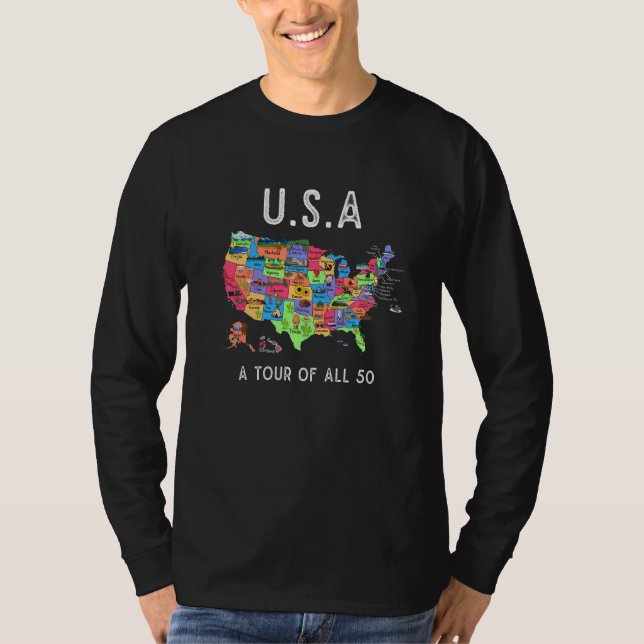 Camiseta USA Travel  Visit 50 States Map  2 (Anverso)
