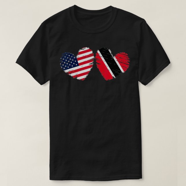 Camiseta USA Trinidad and Tobago Flag Heart Trinbagonian Am (Diseño del anverso)