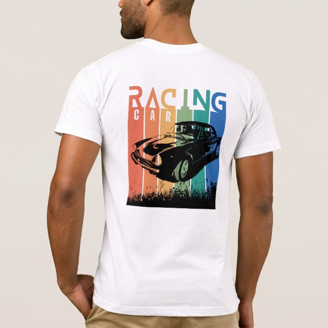 Camiseta Usa tu deporte, Carreras de coches (Reverso)