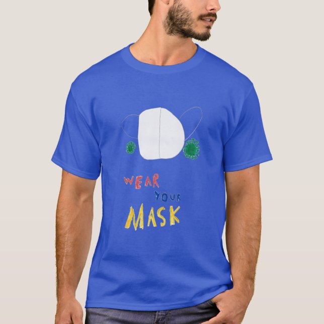 Camiseta Usa tu máscara niños divertidos arte (Anverso)