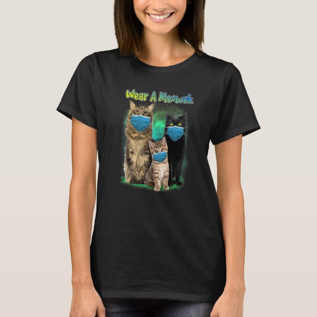 Camiseta Usa Una Máscara De Gato De Meowsk Máscara Gatos De (Anverso)