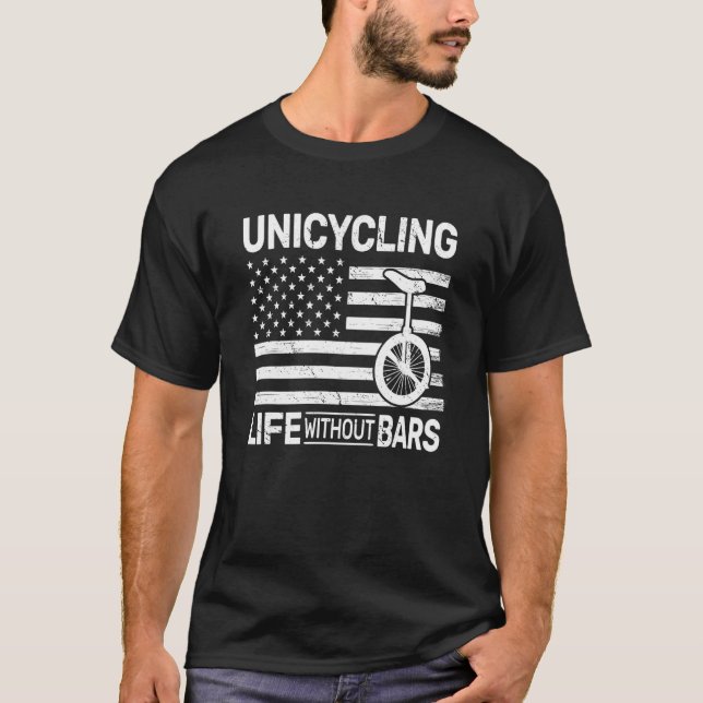 Camiseta USA Unicycling Life without Bars monocycl (Anverso)