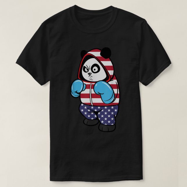 Camiseta USA United States Boxing Panda Bear  (Diseño del anverso)