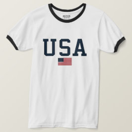 Camiseta USA varsity letters American Flag Gym Sports 