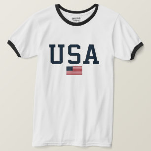 Camiseta USA varsity letters American Flag Gym Sports 