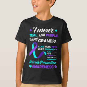 Camiseta Usa Verde azulado Y Morado Para Evitar El Suicidio
