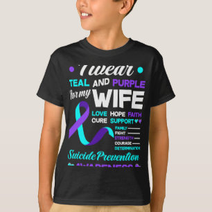 Camiseta Usa Verde azulado Y Morado Para Prevenir El Suicid
