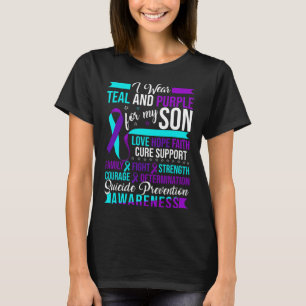 Camiseta Usa Verde azulado Y Morado Para Prevenir El Suicid