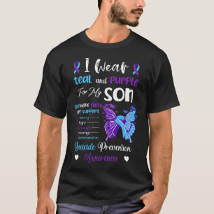 Camiseta Usa Verde azulado Y Morado Para Prevenir El Suicid
