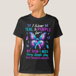 Camiseta Usa Verde azulado Y Morado Para Prevenir El Suicid