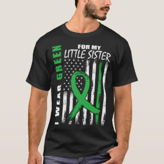 Camiseta Usa Verde Hermana Pequeña Conciencia de la Enferme