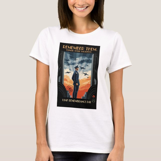 Camiseta USAF Art Deco Remembrance Day (Anverso)