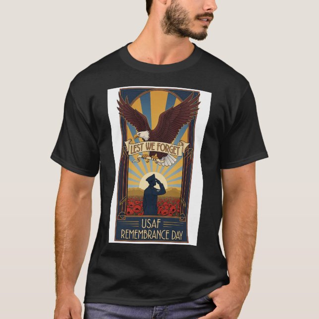 Camiseta USAF Art Deco T-Shirt Remembrance Day Edition (Anverso)