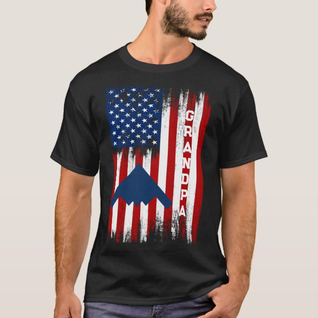 Camiseta Usafa Merch Orgullo Fuerza Aérea Papi Hijo Abuelo  (Anverso)