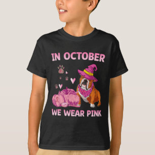 Camiseta Usamos Awarene De Cáncer De Mama De Bulldog Inglés