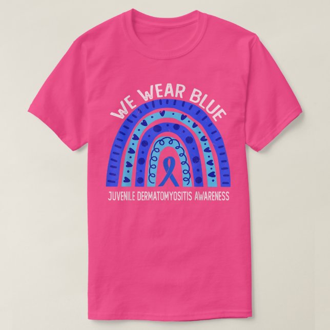 Camiseta Usamos Azul Para Los Menores Dermatomyositis Aware (Diseño del anverso)