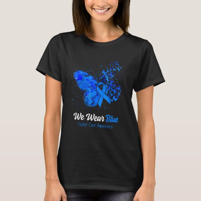 Camiseta Usamos Blue Foster Care Awareness Butfly (Anverso)