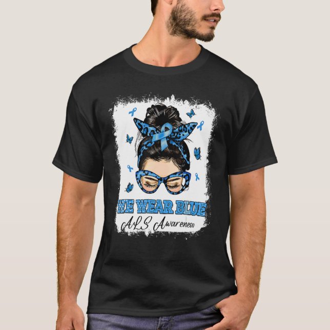 Camiseta Usamos Blue Messy Bun Warrior ALS Conciencia (Anverso)