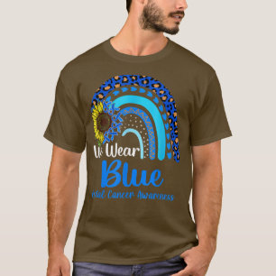 Camiseta Usamos Cáncer Rrectal Azul Concienciación Arcoiris