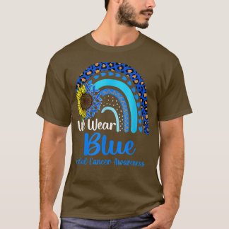 Camiseta Usamos Cáncer Rrectal Azul Concienciación Arcoiris