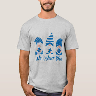 Camiseta Usamos Conciencia Sobre El Autismo Azul "Tres Gnom