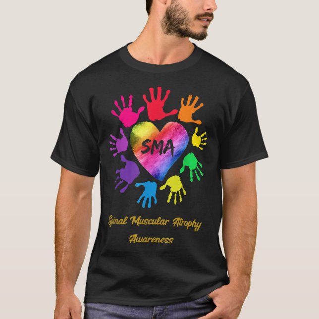 Camiseta Usamos Corazón Arcoiris Para Atrofia Muscular De L (Anverso)