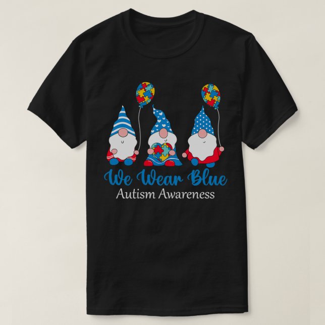 Camiseta Usamos Gnomes De Autismo Azul (Diseño del anverso)