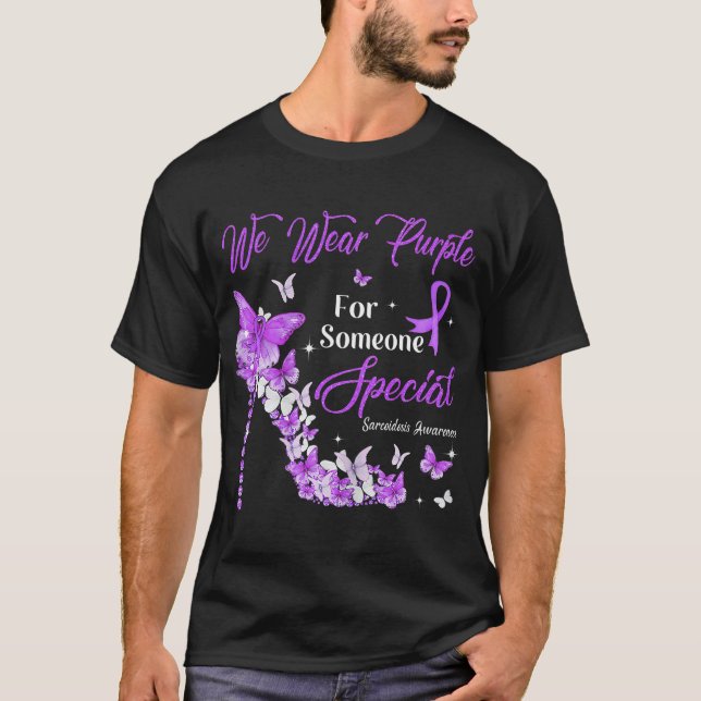 Camiseta Usamos Mariposas Moradas Sarcoidosis Conciencia (Anverso)