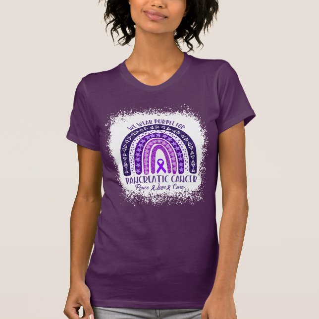 Camiseta Usamos morado para el cáncer de páncreas (Anverso)