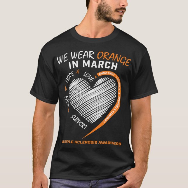 Camiseta Usamos Naranja En Marzo De Esclerosis Múltiple Awa (Anverso)