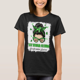 Camiseta Usamos Neurofibromatosis Bun Warrior Green Messy