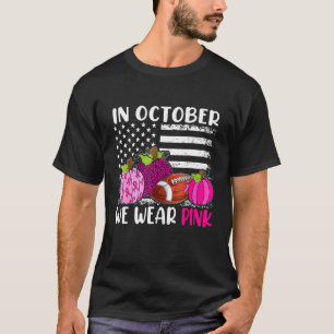 Camiseta Usamos Pink En Octubre Las Calabazas De La Bandera