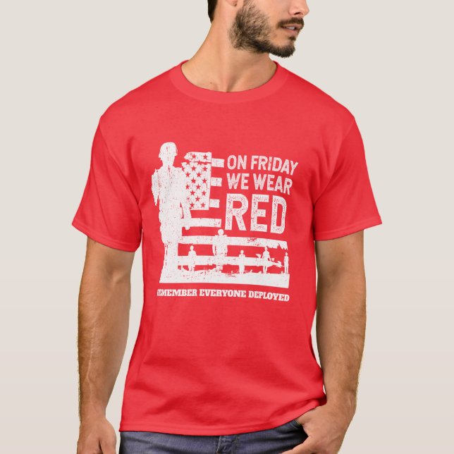Camiseta Usamos Soldado De Viernes Rojo (Anverso)