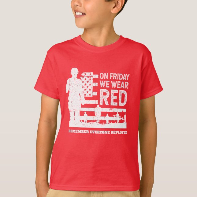 Camiseta Usamos Soldado De Viernes Rojo (Anverso)